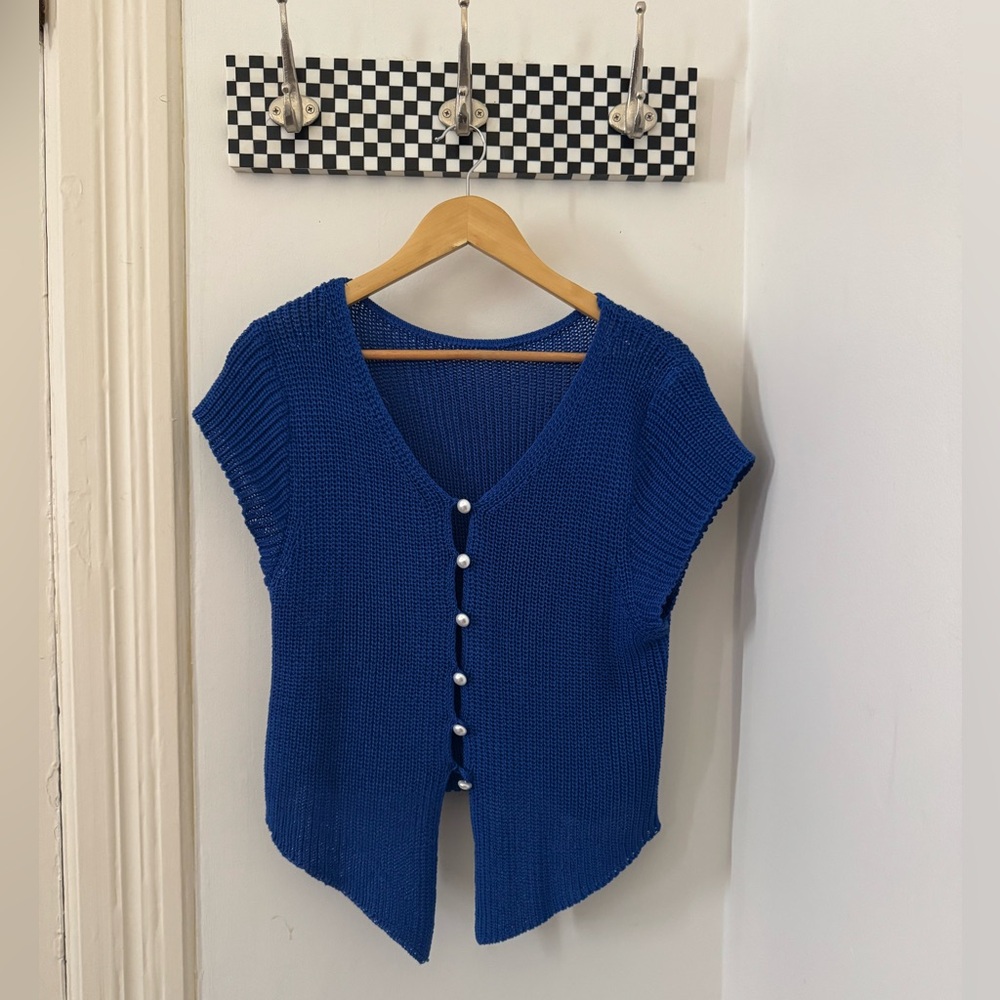 SHEIN Royal Blue Knit Cardigan